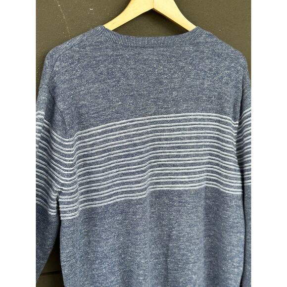 Goodfellow & Co Men’s XL Cotton Blue White Stripe Long Sleeve Pullover Sweater - Picture 6 of 6